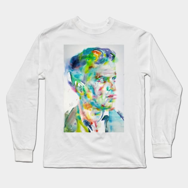 LUDWIG WITTGENSTEIN watercolor portrait .6 Long Sleeve T-Shirt by lautir